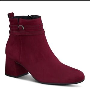 Paul Green Sydney Burgundy suede ankle boot‎ NEW 6